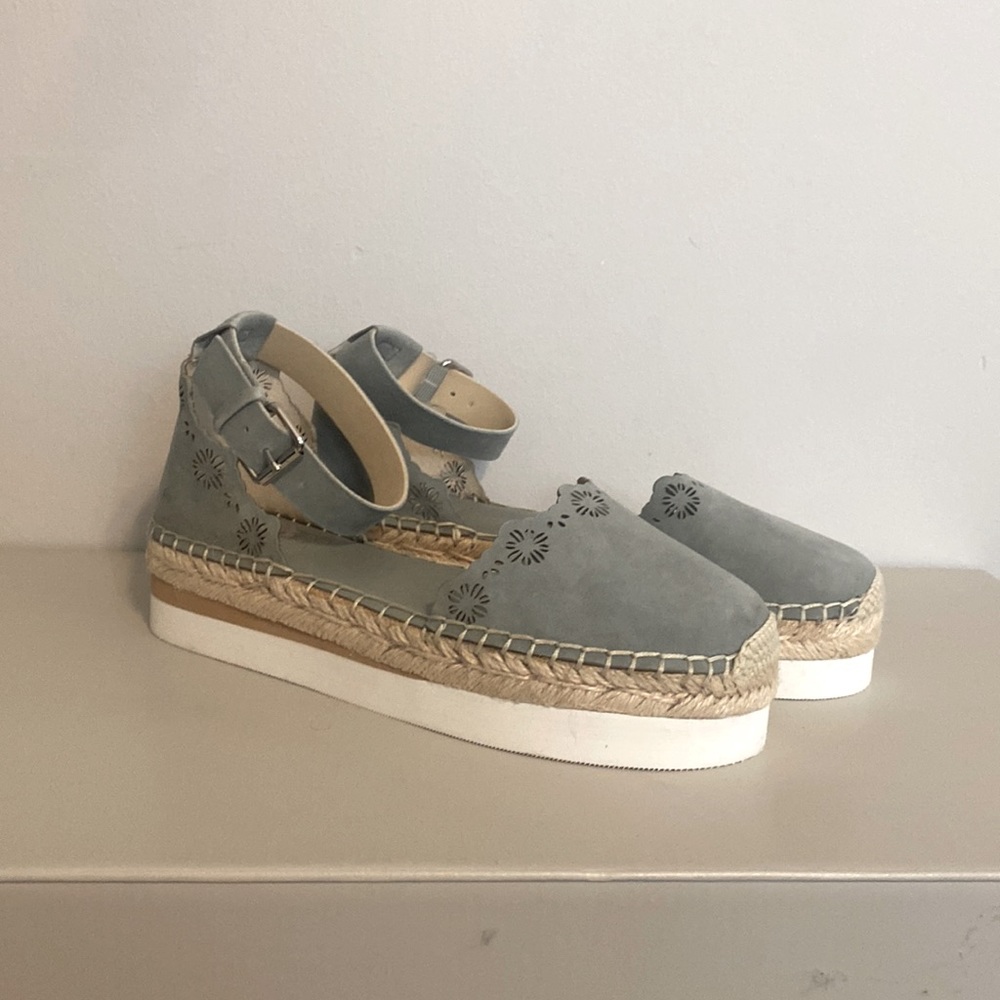 Vince Camuto platform espadrilles with flower detailing